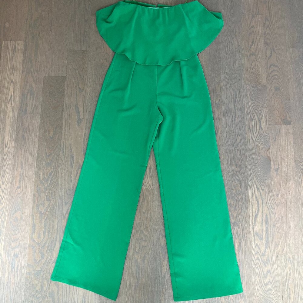 Womens Small Green Sugar and Lips Elvie Strapless Jumpsuit